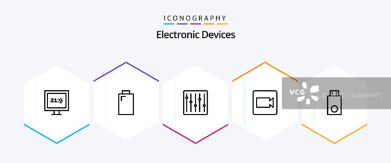 设备线条图标包（含科技等25个）图片素材