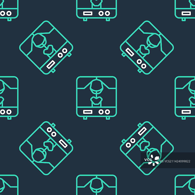 线条X光机图标无缝图案图片素材