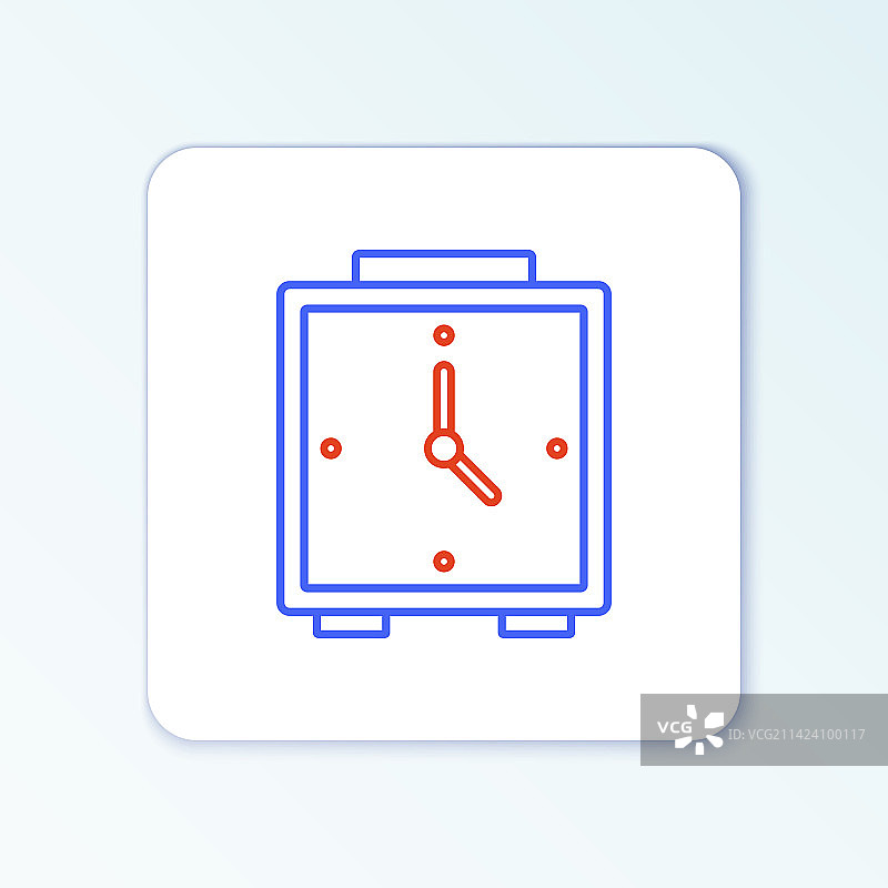 白色背景上的闹钟线条图标图片素材