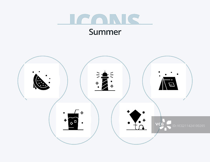 夏季象形图图标包5：海洋沙滩设计图片素材