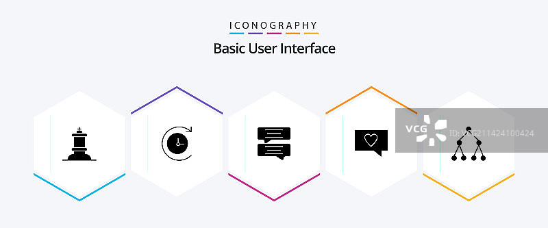 包含社交媒体点赞等25个基本图标包图片素材