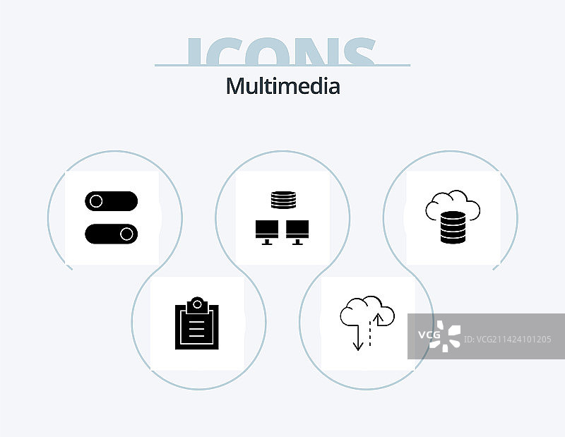 多媒体字形图标包 5，切换图标设计图片素材