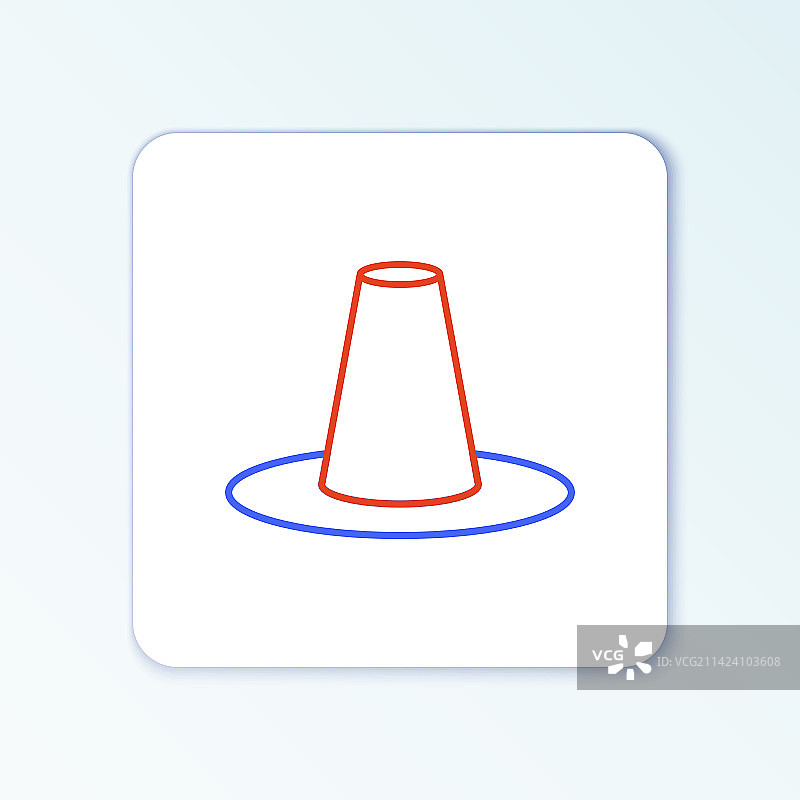 白色背景上的线条韩国传统帽子图标图片素材