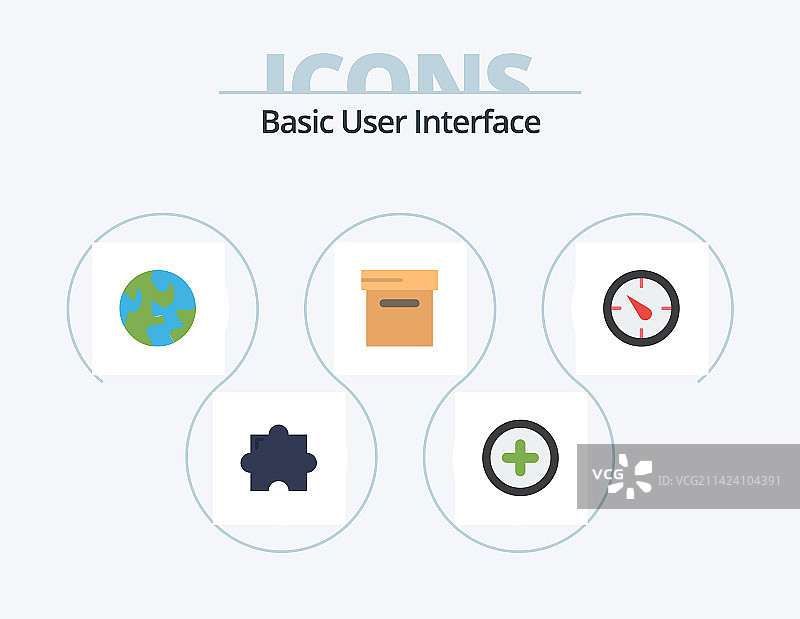 基本扁平图标包5世界时间图标设计图片素材