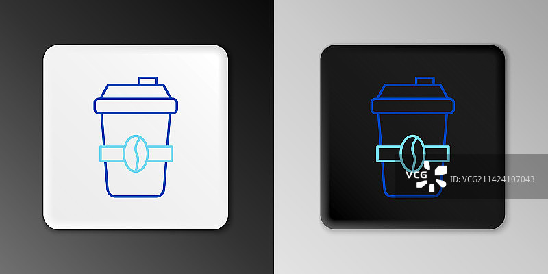 外带咖啡杯线条图标图片素材