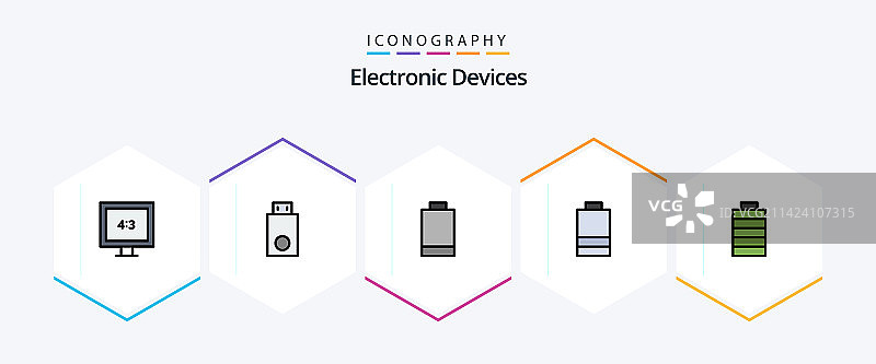 设备填充线性图标包（共25个）图片素材