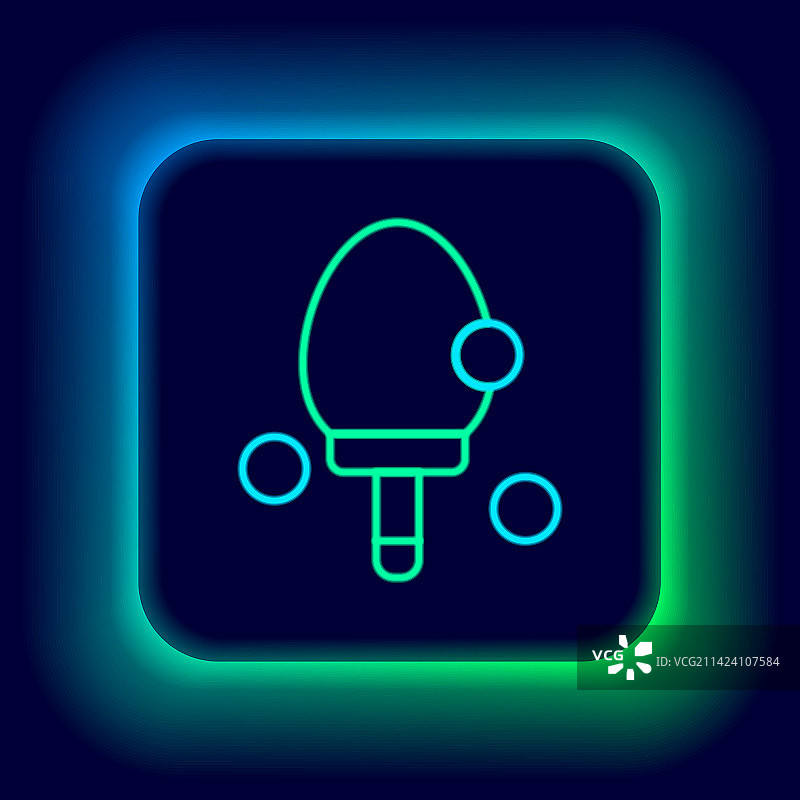 发光霓虹乒乓球拍线图片素材