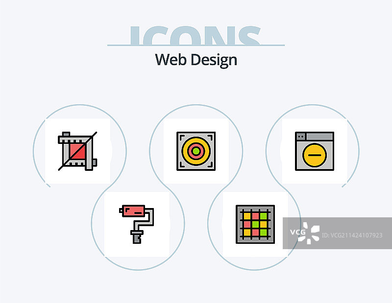 网页设计线性填充图标包图片素材