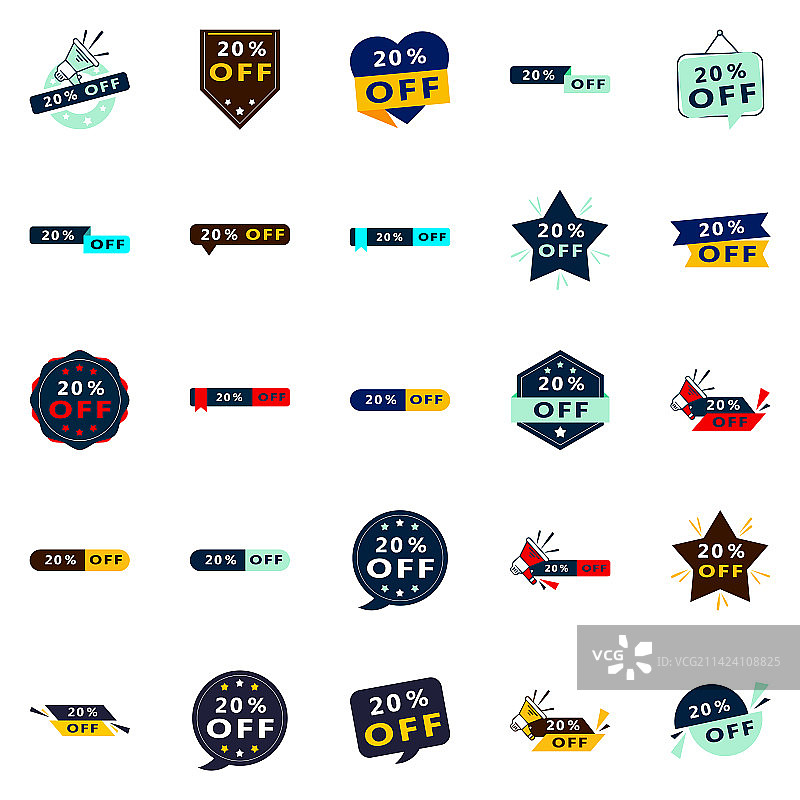 25个醒目的促销banner，八折优惠图片素材