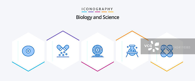 生物学蓝色图标包，含补丁图片素材