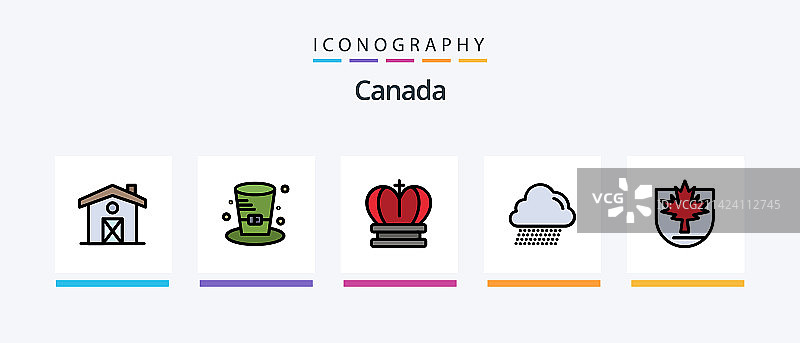 加拿大城市地标填充图标包图片素材