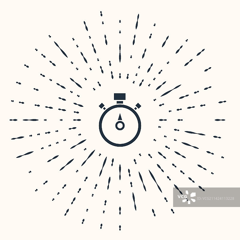 米色背景上的灰色秒表图标图片素材