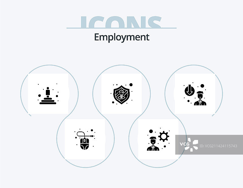 雇佣glyph风格5图标设计包图片素材