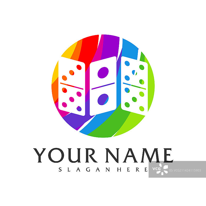 彩色多米诺骨牌Logo模版图片素材