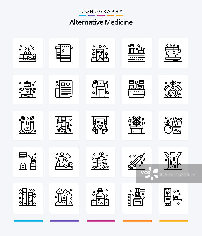 创意替代医学25轮廓图标图片素材