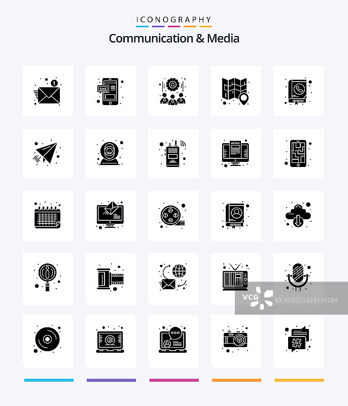 创意传播与媒体25字形实体图片素材