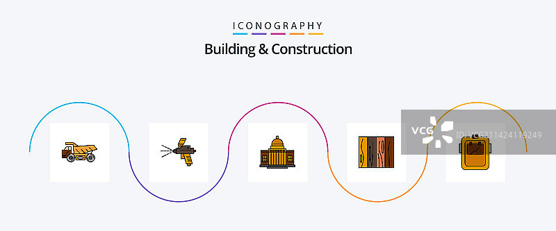 建筑和施工线性填充扁平5图标图片素材