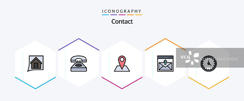 联系25个实线图标包（含邮件）图片素材