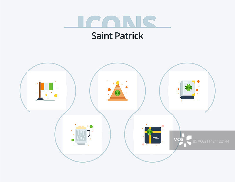 圣帕特里克节扁平图标包5图标设计三叶草图片素材