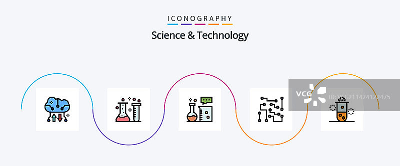 科技行填平5个图标图片素材