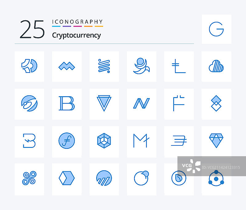 加密货币蓝色图标合集（25个）图片素材