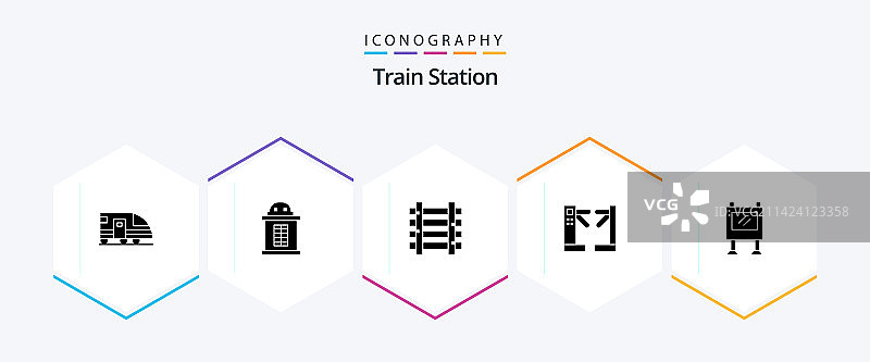 火车站字形图标包（共25个）图片素材