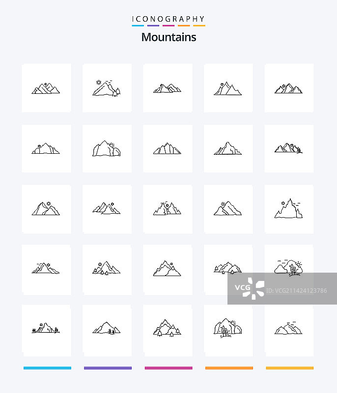 创意山脉轮廓图标包图片素材
