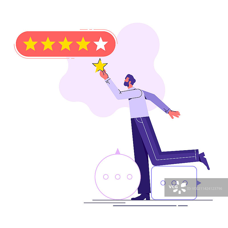 消费者评论概念扁平图片素材