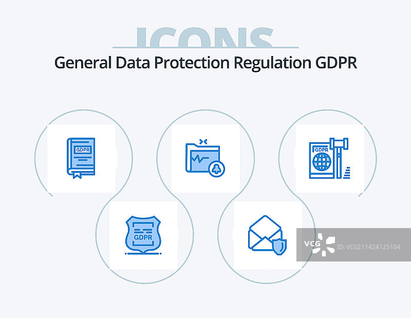 GDPR蓝色图标包5图标设计安全文件夹图片素材