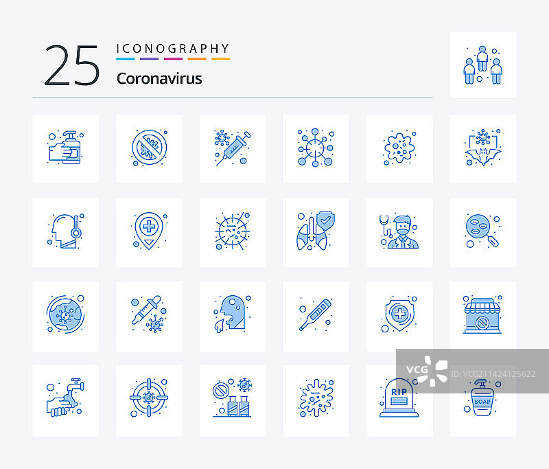 冠状病毒蓝色图标包图片素材