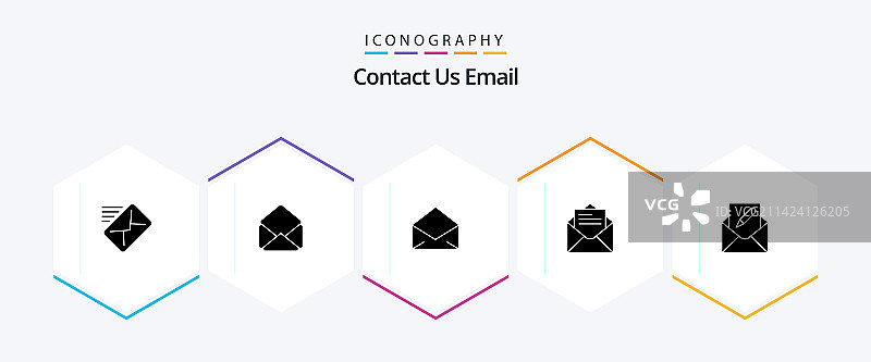 电子邮件图标包（25个线性图标，包含邮件撰写等）图片素材