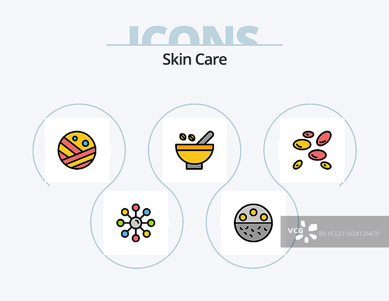 线条填充图标包5个图标设计图片素材