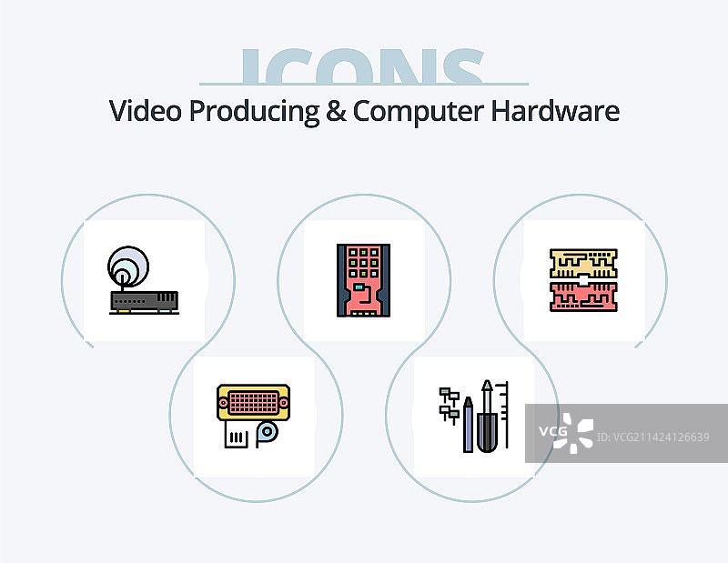 视频制作和计算机硬件线性填充图片素材