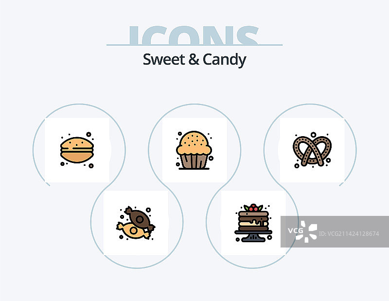 糖果系列填充图标包（5个）图片素材