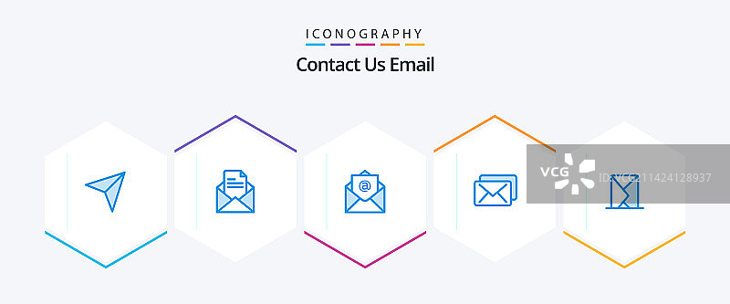 电子邮件25填充线图标包，包含电子邮件图片素材