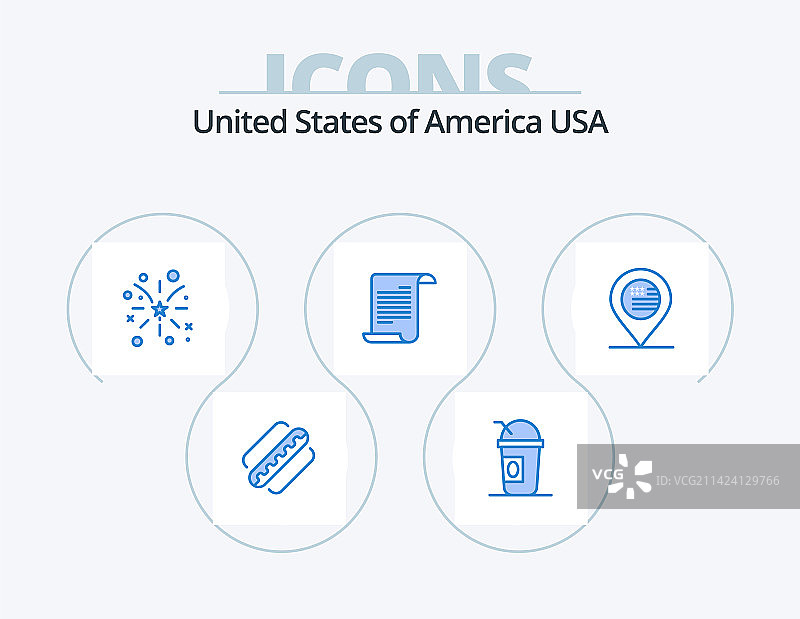 美国蓝色图标包5图标设计图片素材
