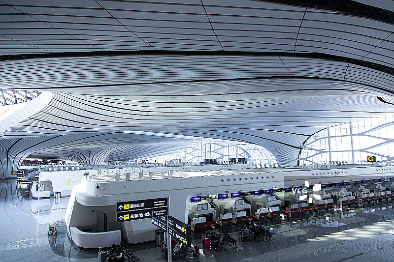 北京大兴国际机场屋顶结构图片素材