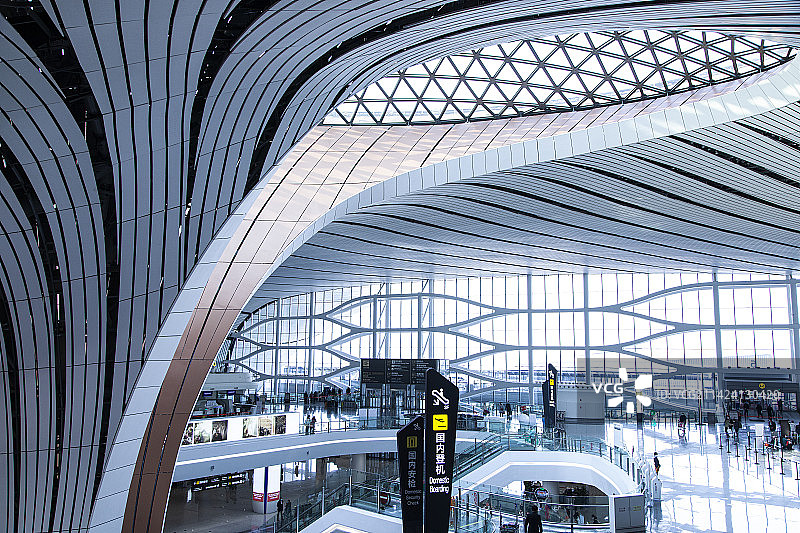 北京大兴国际机场屋顶结构图片素材