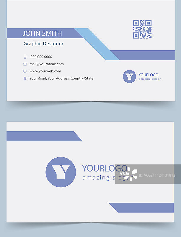 极简白色名片模板图片素材