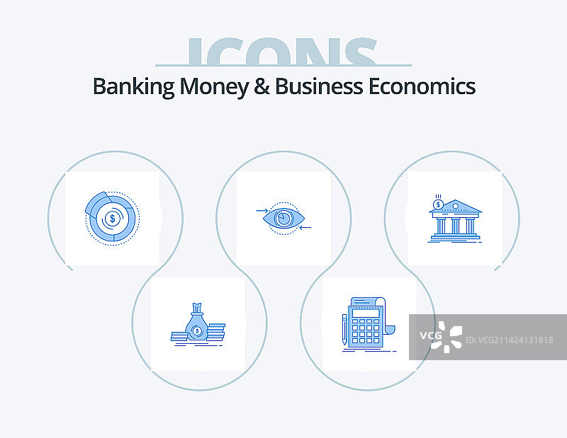 银行货币和商业经济蓝色图标图片素材