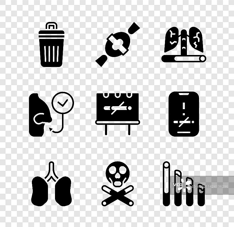 垃圾桶糖果肺部骨骼疾病合集图片素材