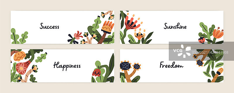 花卉banner套装，春季背景设计图片素材