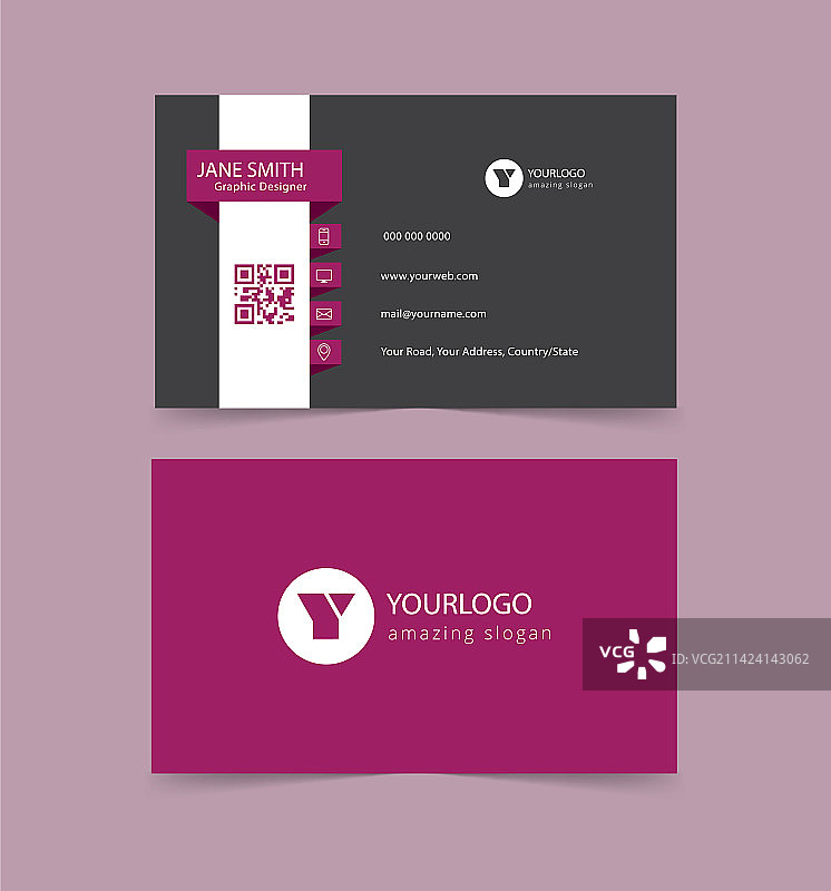 极简灰色名片模板图片素材