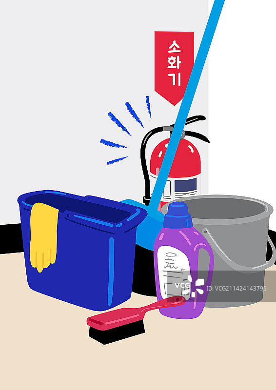 对安全、灭火器、清洁工具的疏忽图片素材