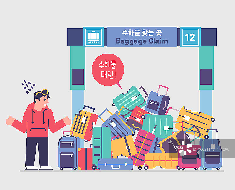 旅行者、轮式行李箱、行李认领、损坏、遗失图片素材