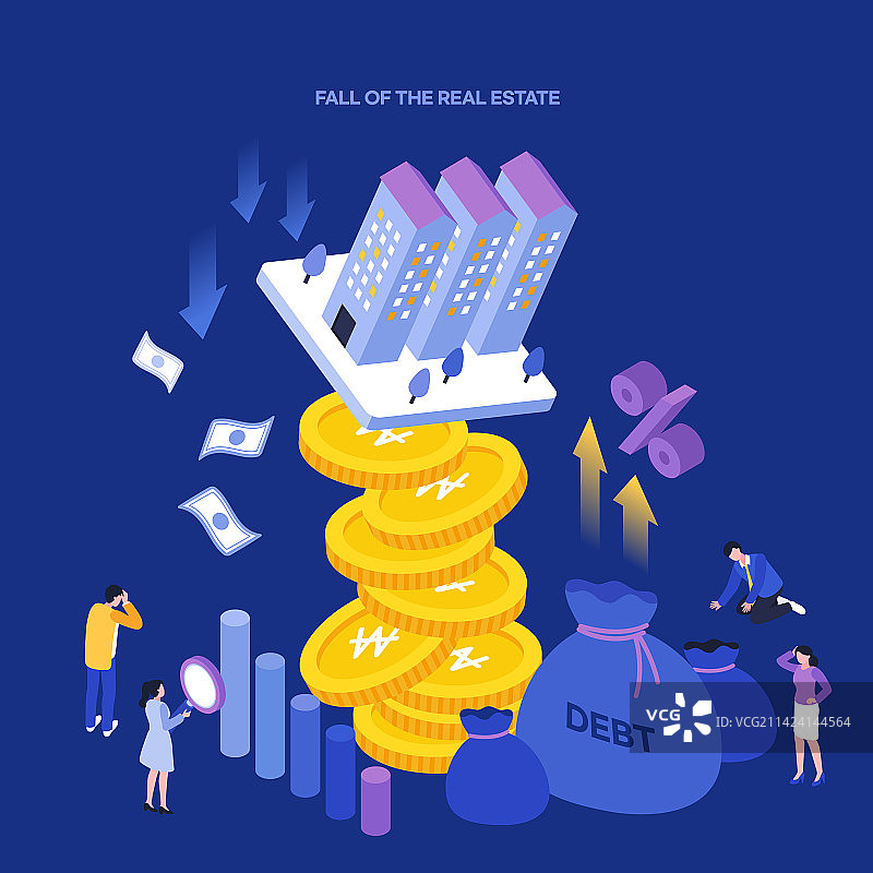 房地产问题、萧条、衰退、崩溃、公寓图片素材