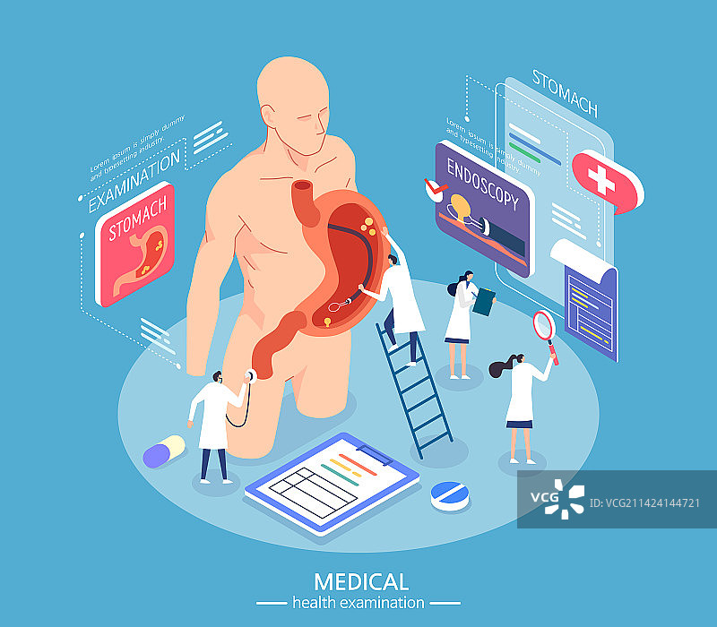 健康检查、健康管理、医疗扫描、疾病预防、人体内脏、身体、胃癌、胃[消化系统]、内窥镜检查图片素材