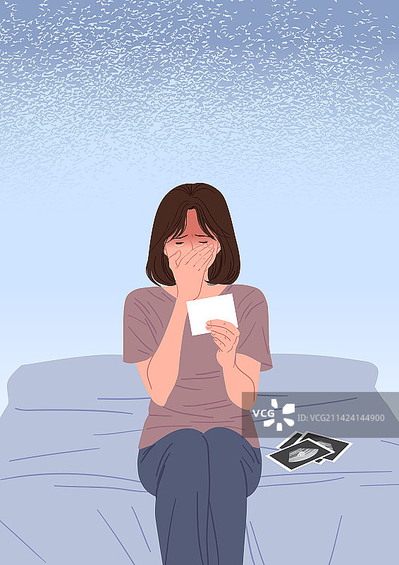 孕期忧郁与超声波图片素材