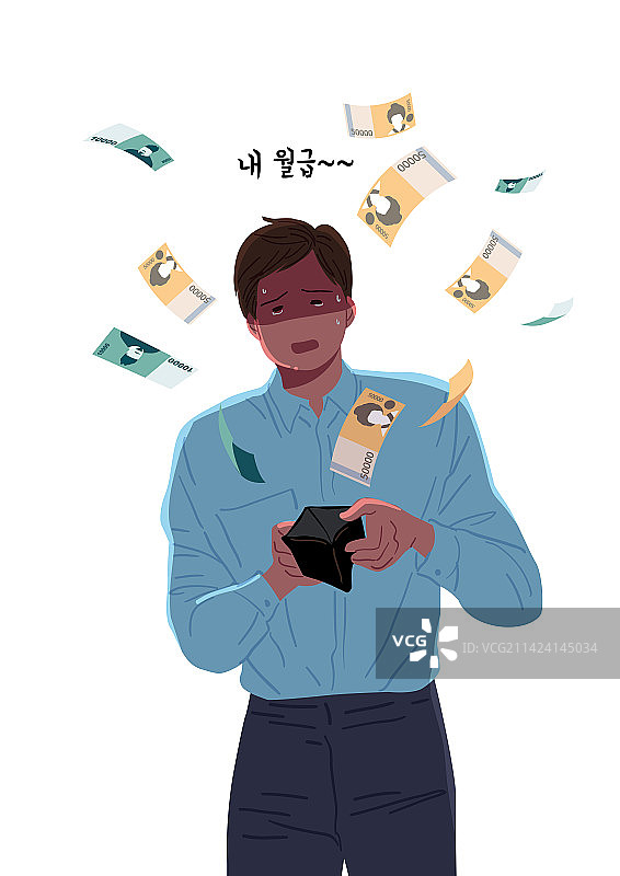 白色：薪水、账单、家庭经济、消费、空钱包图片素材