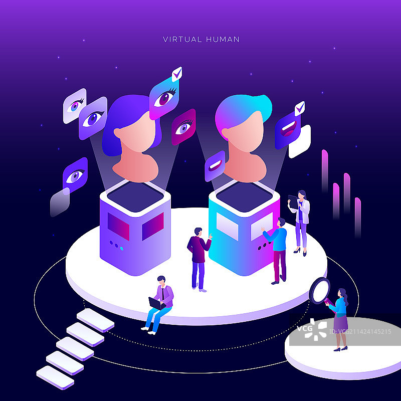 2.5D虚拟现实设备、角色、虚拟化身、虚拟现实、元宇宙图片素材